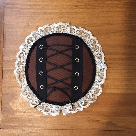 Brown with black lacing steampunk fascinator - Picture 7 of 8